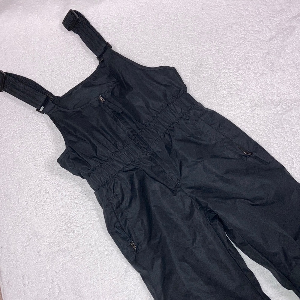Wantdo black bib snow pants ski pants gender neutral unisex 10-12
